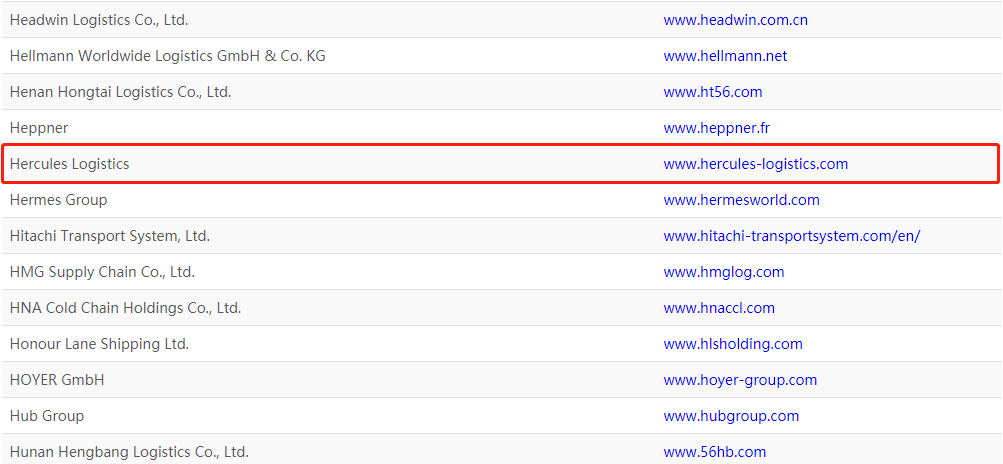喜讯|海格物流被收录2021年“全球第三方外包物流在线名录”中 喜讯|海格物流被收录2021年“全球第三方外包物流在线名录”中